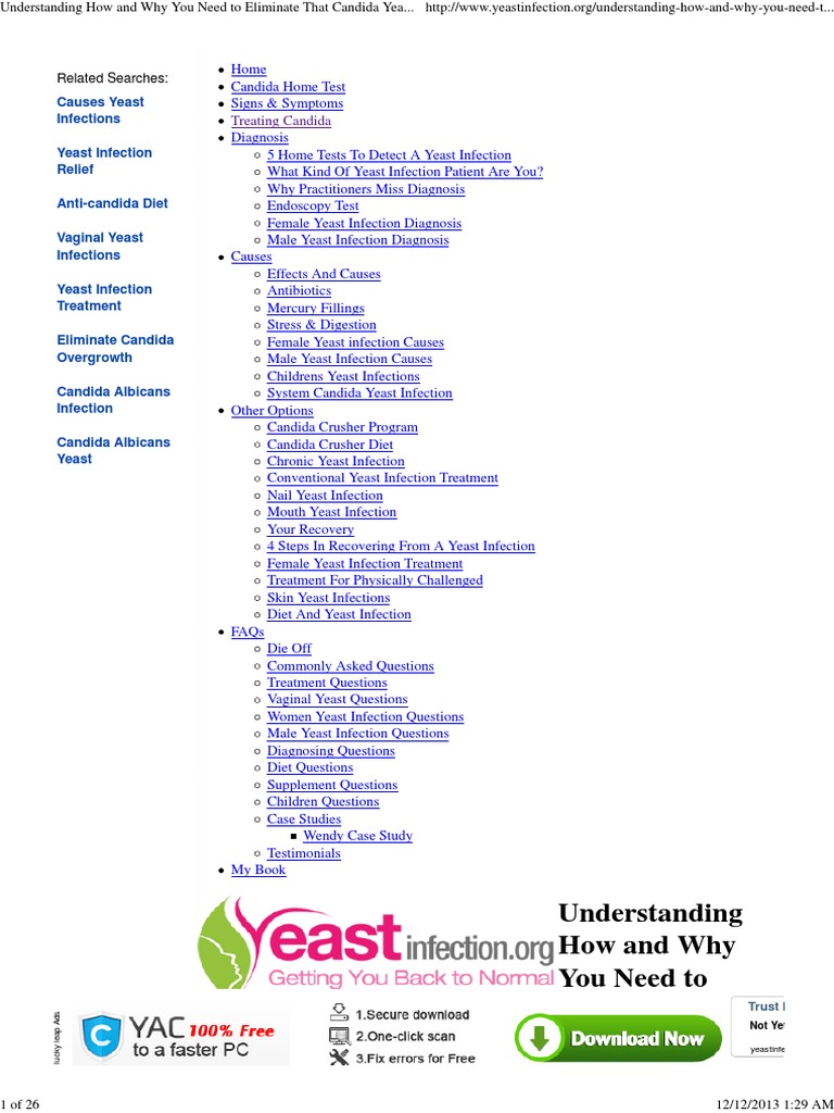 Yeast Infection PDF Candidiasis Estrogen