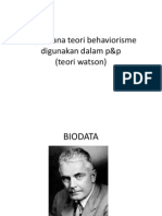 Bagaimana Teori Behaviorisme Digunakan Dalam P&P (Watson)