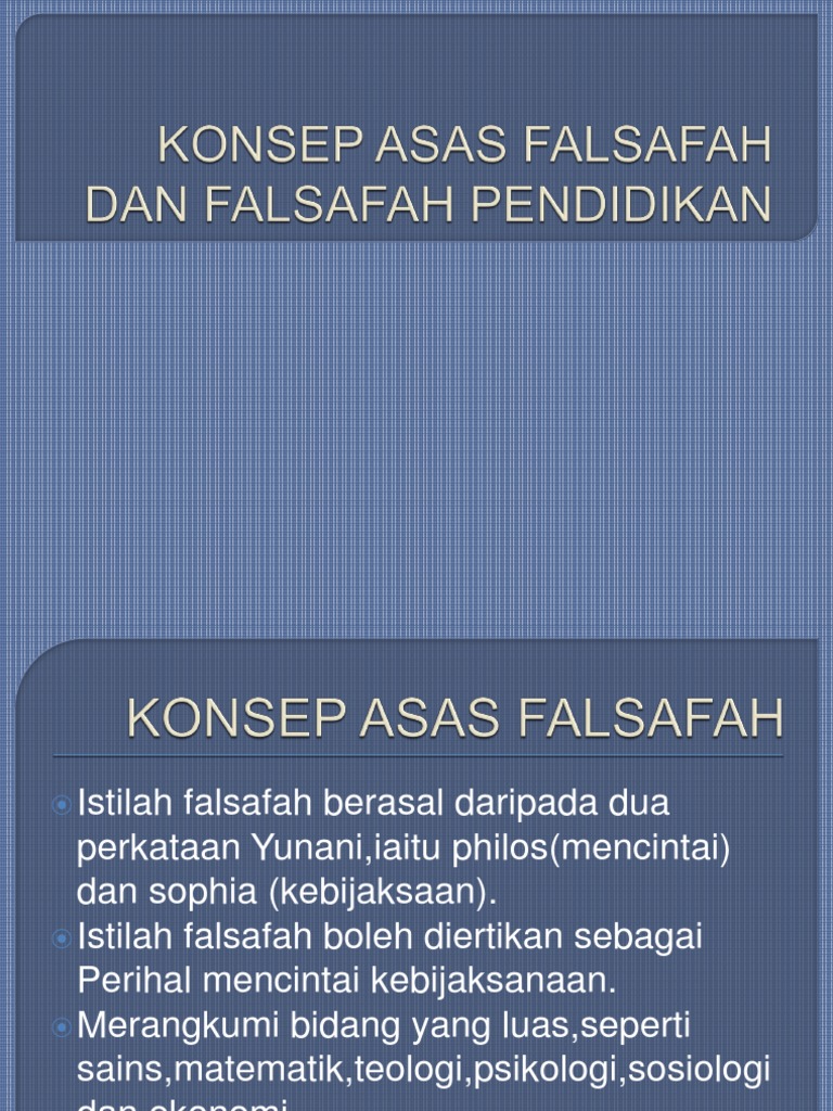 Konsep Asas Falsafah Dan Falsafah Pendidikan Pdf