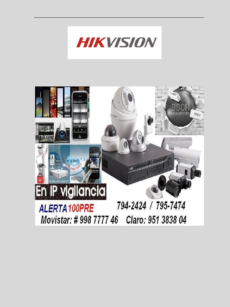 Manual en español dvr H264 HikvisionAlerta100pre Seguridad y