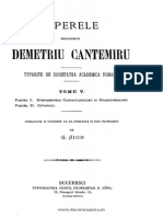 Operele Principelui Demetriu Cantemiru, typarite de Societatea Academica Româna. Volumul 5.Partea I.Evenimentele Cantacuziniloru