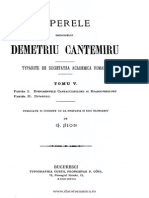 Operele Principelui Demetriu Cantemiru, Typarite de Societatea Academica Româna. Volumul 5.partea I.Evenimentele Cantacuziniloru