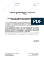 Local EU Statement On Religious Freedom and Fundamental Rights