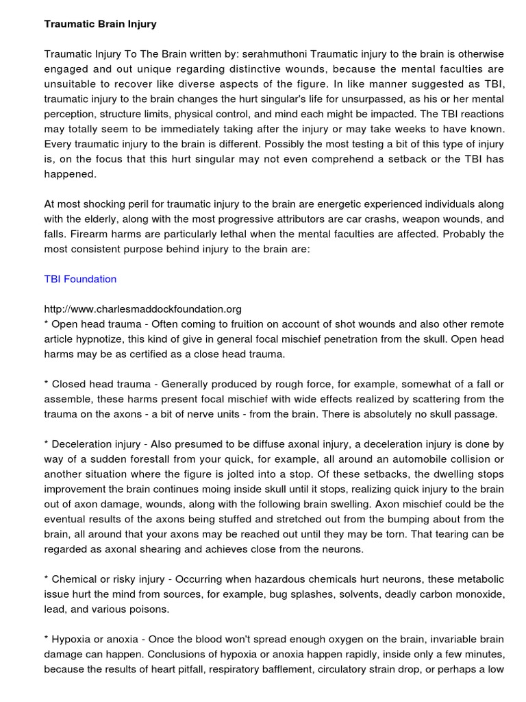 Traumatic Brain Injury1439scribd | PDF | Traumatic Brain Injury | Major