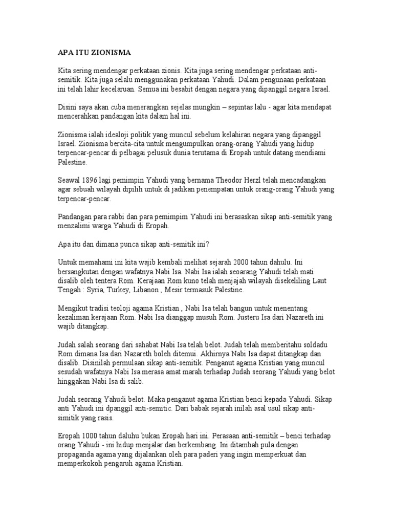 Apa Itu Zionisma Pdf