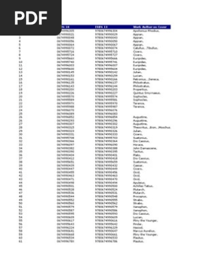 Loeb Classical Library Volume List | PDF | Latin Literature