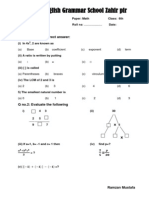 New Area English Grammar School Zahir Pir: Q.no.1 Tick The Correct Answer