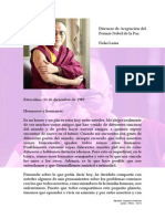 Discurso de Aceptación del Premio Nobel de la Paz - Dalai Lama