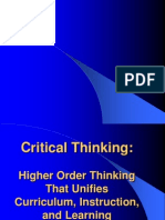 Higher Order Thinking