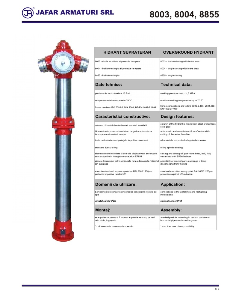 Overground Hydrant Specifications 8003-8855 | PDF | Building Materials ...