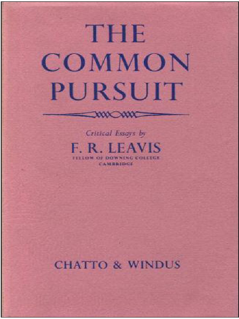 Leavis - The Common Pursuit | PDF | T. S. Eliot | Paradise Lost
