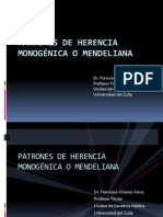 PATRONES DE HERENCIA MONOGÉNICA O MENDELIANA