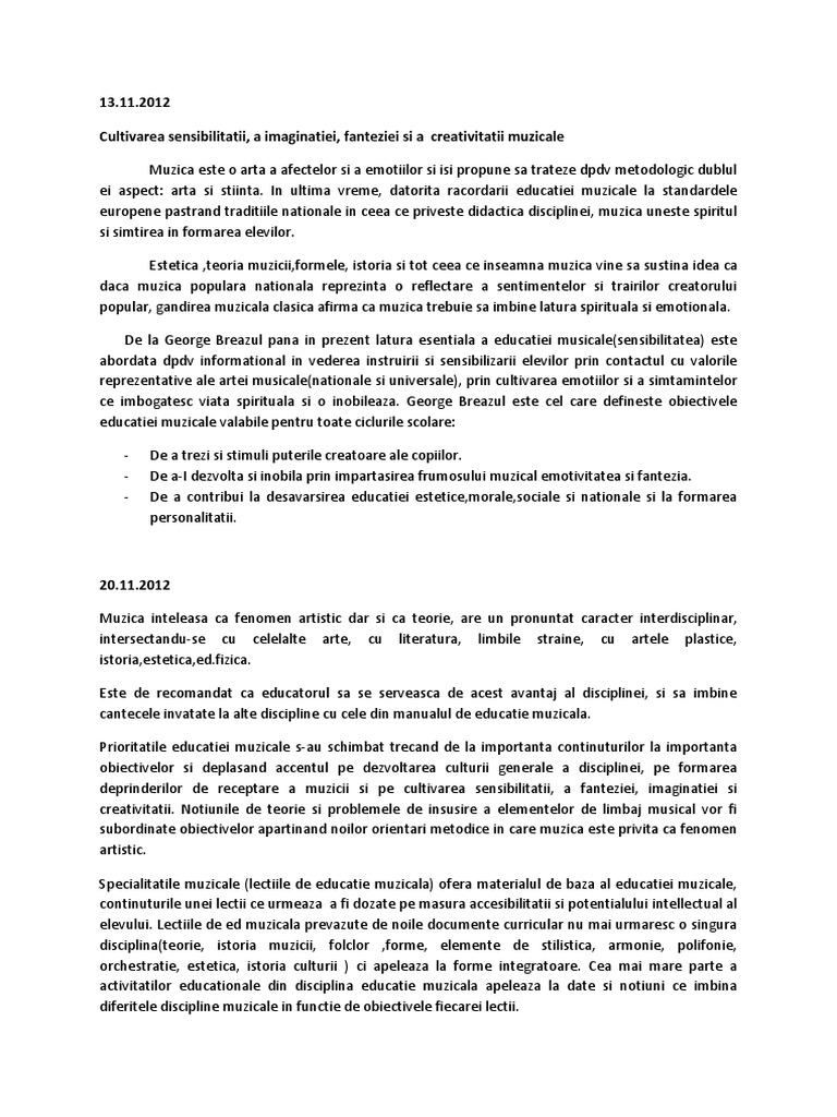 Curs Jocul Muzical Si Creativitatea