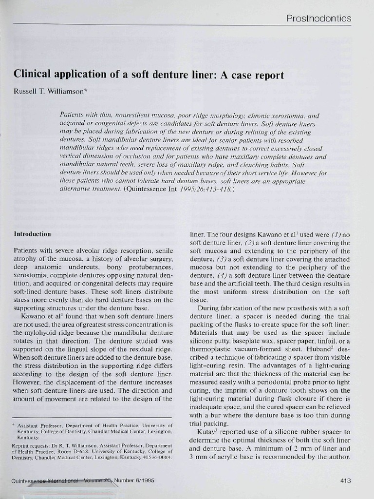 Denture Liner Dentures Dentistry