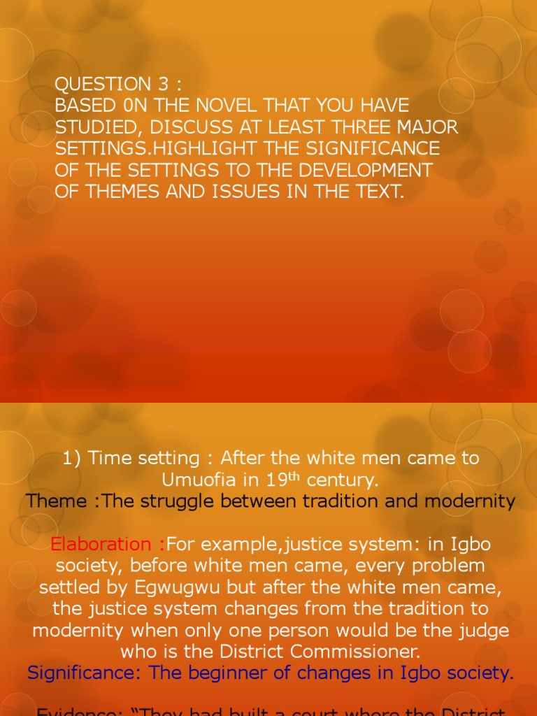 The Significance of Settings in Things Fall Apart PDF