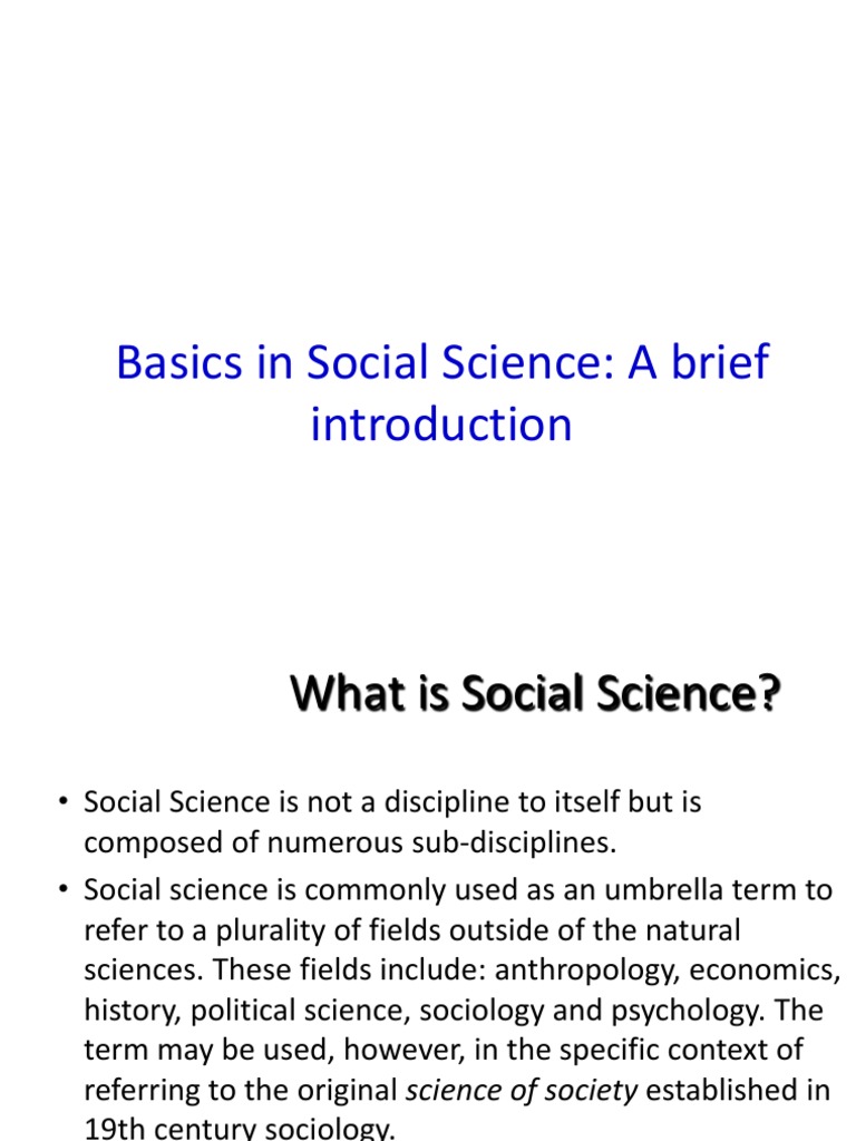 Introduction to Social Science Basics | PDF | Social Science | Sociology