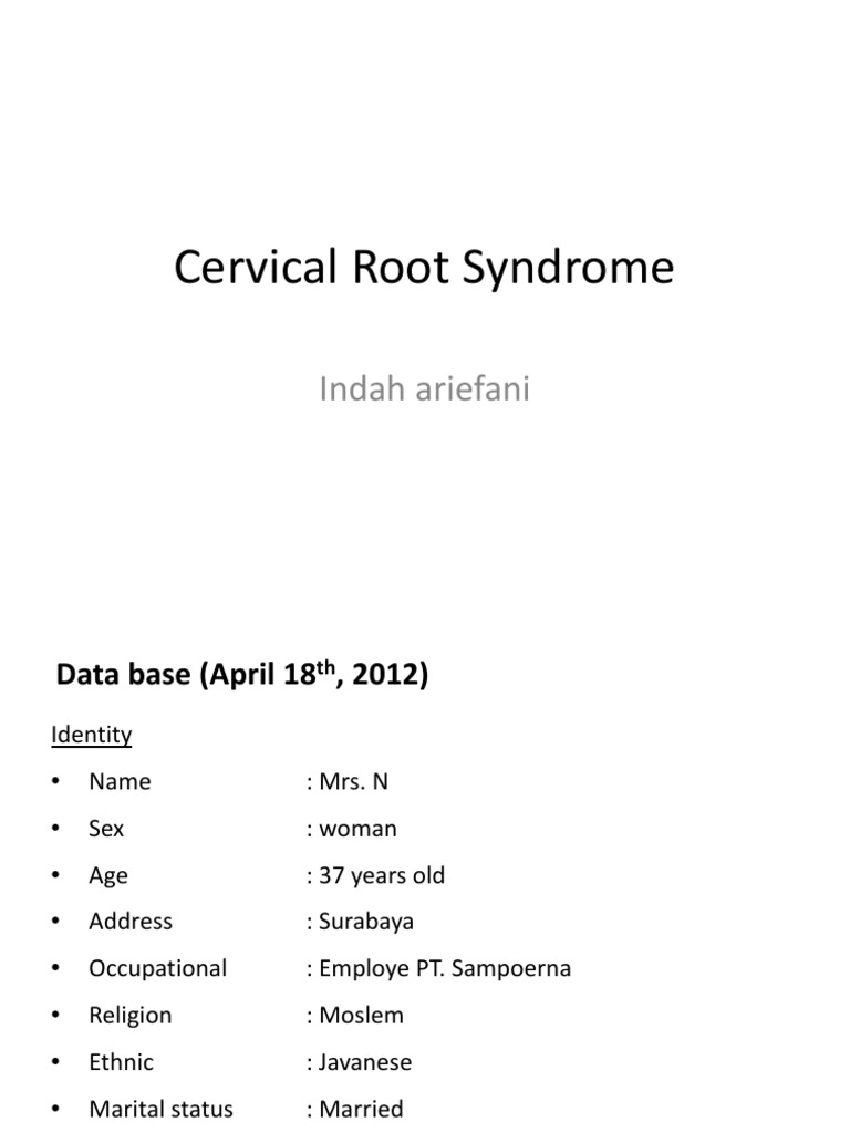 Cervical Root Syndrome Sc4 | PDF | Anatomical Terms Of Motion ...