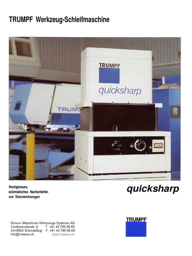 TRUMPF Quicksharp Werkzeug-Schleifmaschine | PDF | Self-Improvement