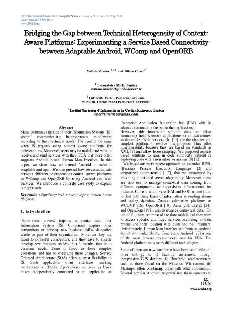 Context-Aware Platform Integration via Android | PDF | Computers