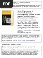 An interview with Jacques Rancière- Cinematographic image, democracy, and the “splendor of the insignificant”