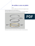 Posición de Anillos o Aros en Piston