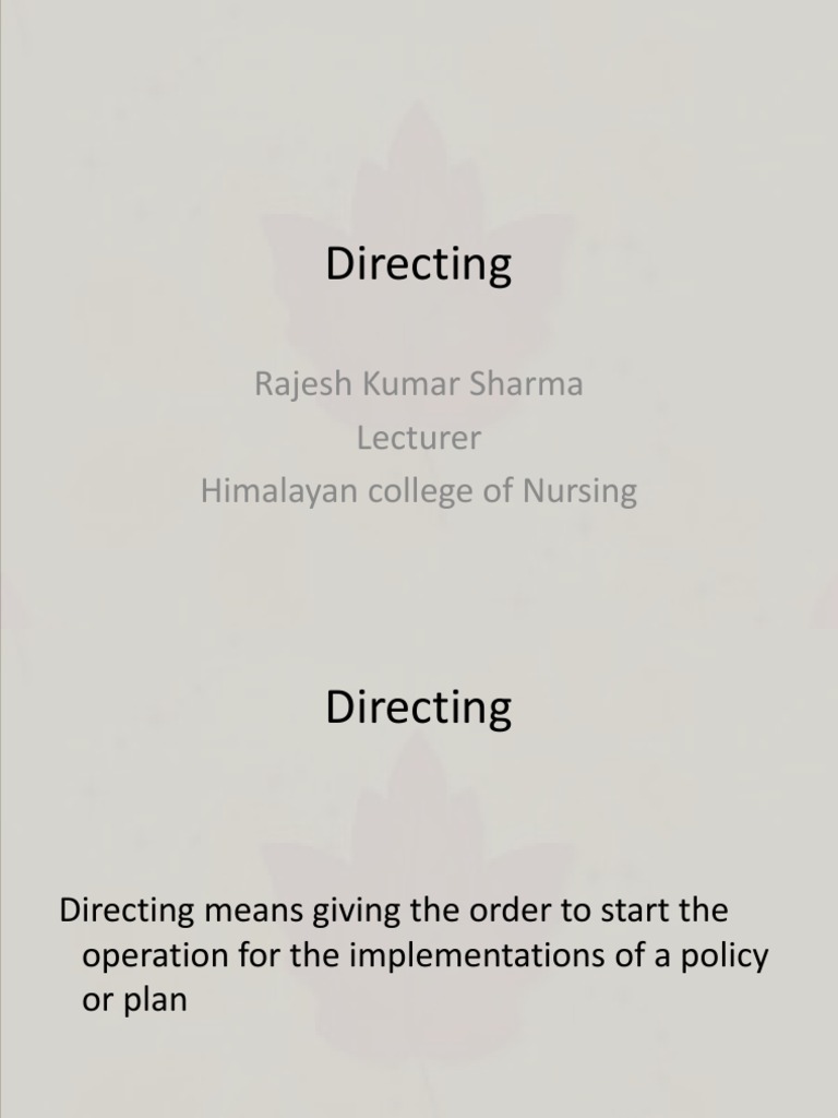 Understanding Directing in Management | PDF