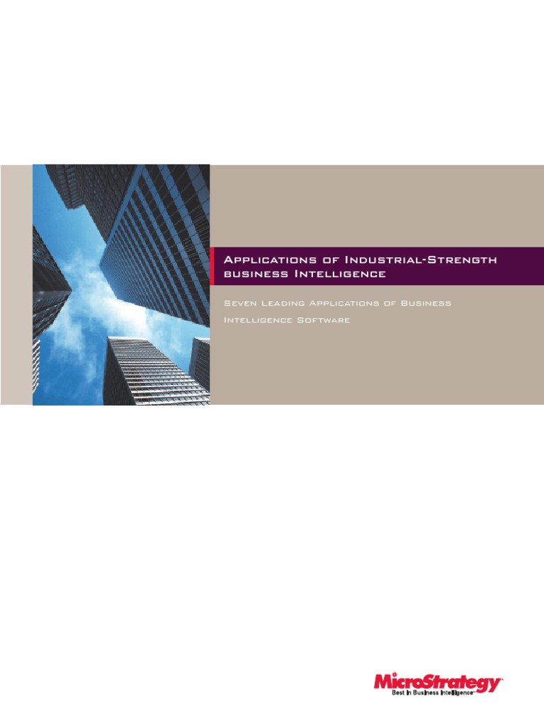 Micro Strategy White Paper | PDF | Business Intelligence | Customer  Relationship Management