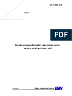 SNI 06-6825-2002 Metode Pengujian Kekuatan Tekan Mortar Semen Portland Untuk Pekerjaan Sipil