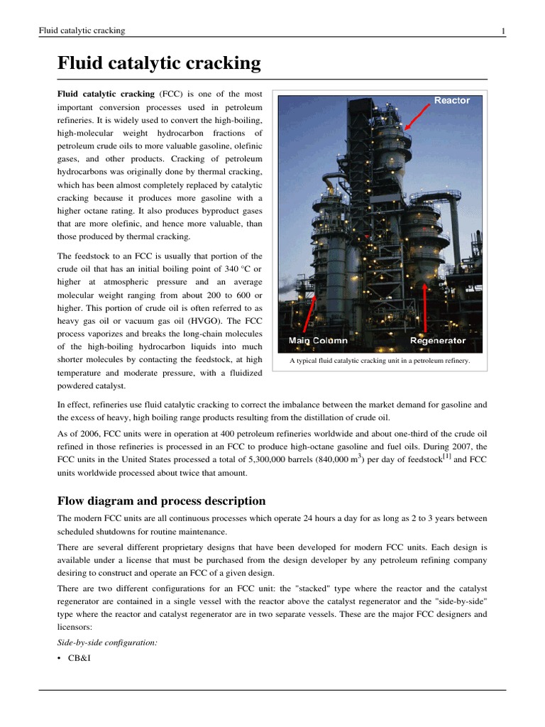 Fluid Catalytic Cracking Process Overview | PDF | Alkane | Materials