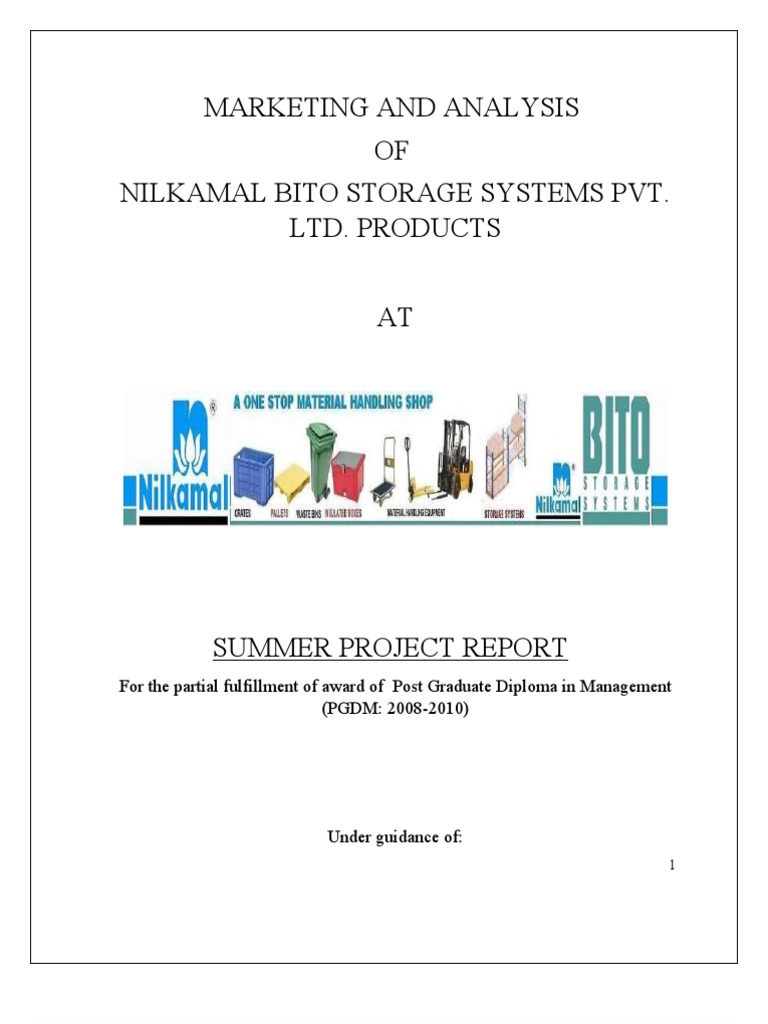 Report NilkamalBito Storage Systems PDF Warehouse Retail