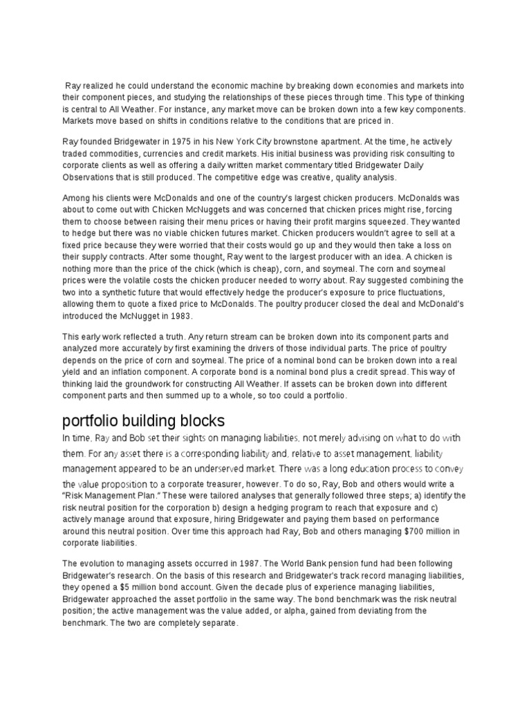 Bridgewater's All Weather Strategy Explained | PDF