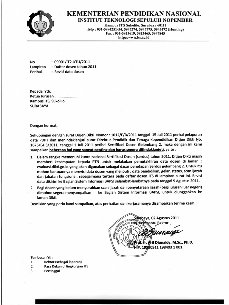 Nip & Nidn Dosen Its | PDF