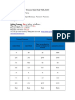 Grammar Exam Study Guide Unit 3