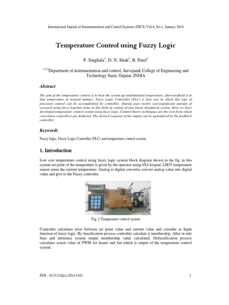 Temperature Control Using Fuzzy Logic | PDF | Fuzzy Logic | Control System