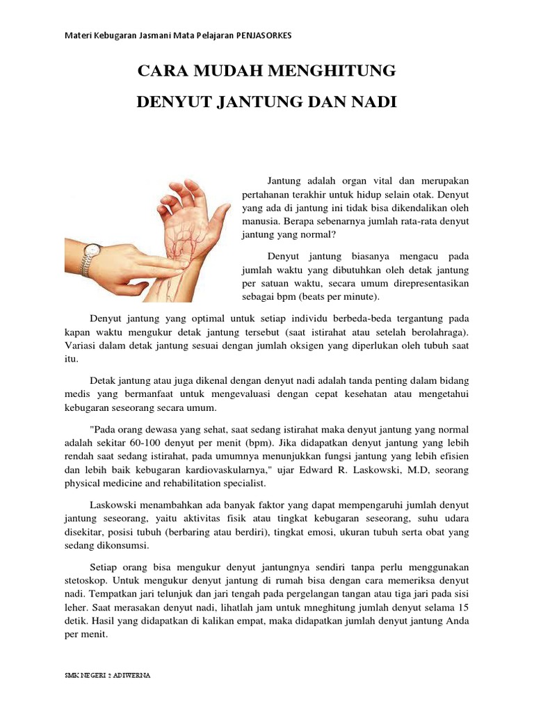 Menghitung Denyut Jantung Dan Nadi