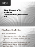 Other Elements of The Marketing Communications/Promotional Mix