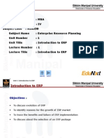 ERP Unit 1 Introduction To ERP Final Review