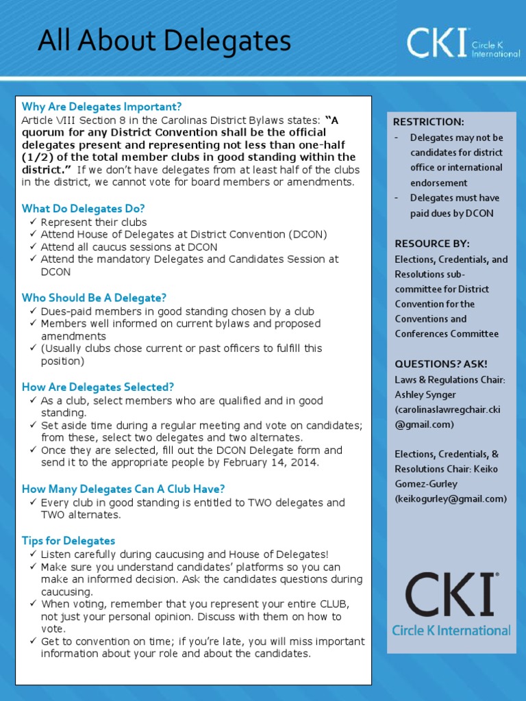 Importance and Role of Convention Delegates | PDF