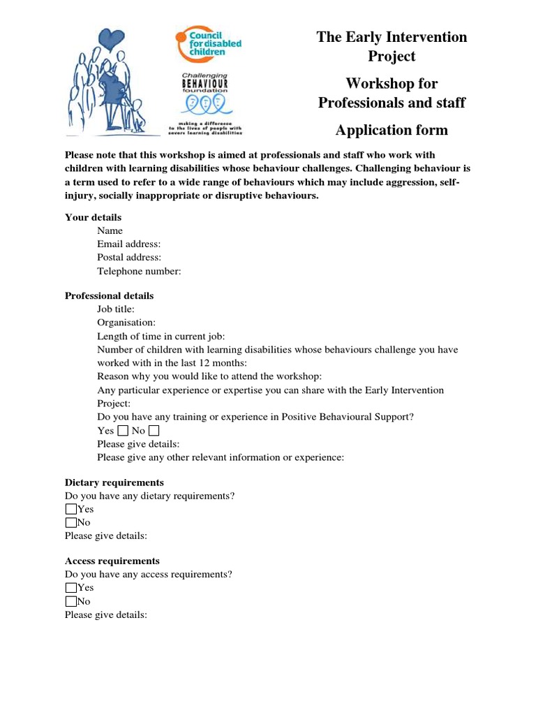 Profesionals Application Form | PDF | Psychological Concepts ...