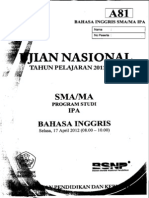 Soal Un ahasa Inggris 2012 Kode 81