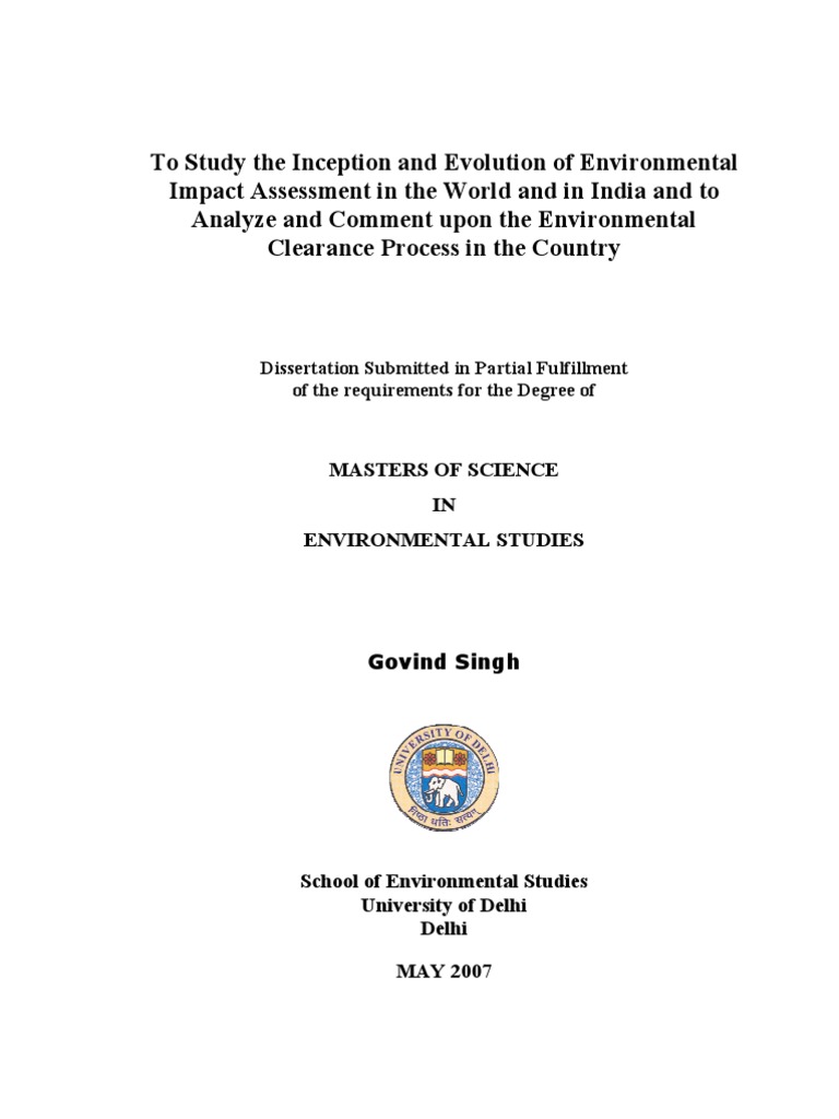 Dissertation environmental science