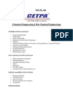 Matlab: (Chemical Engineering & Bio Chemical Engineering)