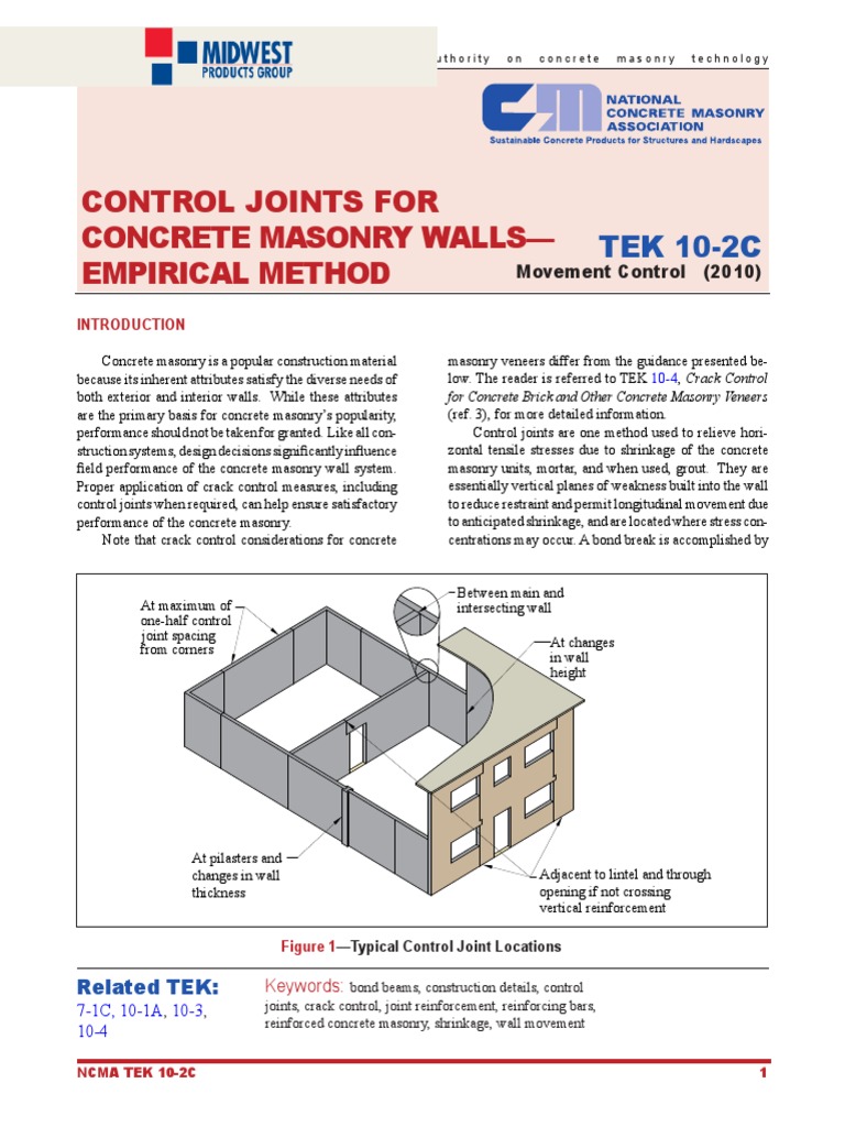 TEK 10-2C - Control Joints For CMU | PDF | Masonry | Wall