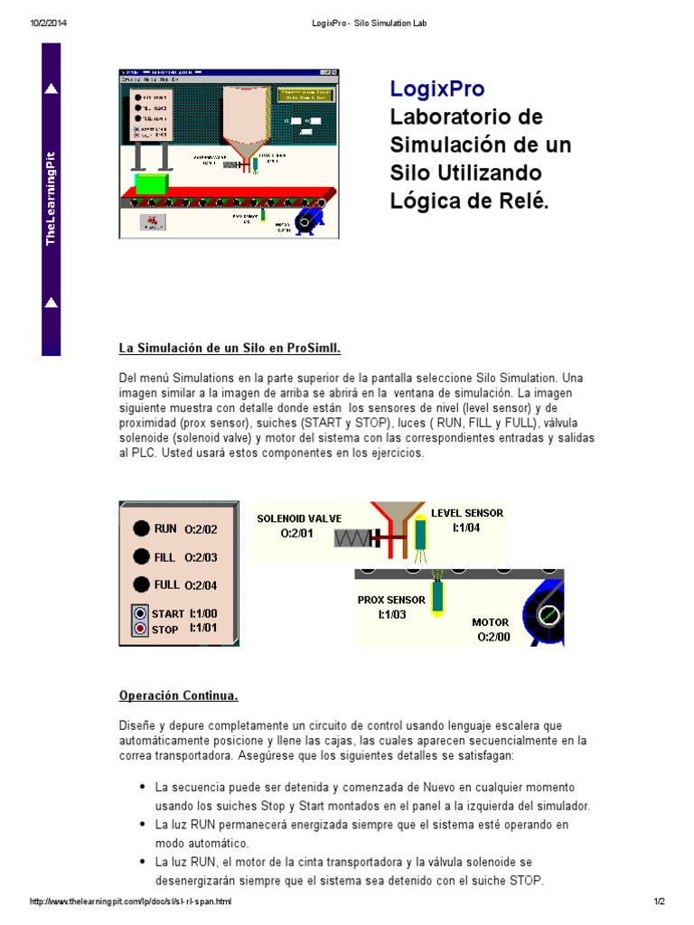 LogixPro Silo Simulation Lab Controlador lógico programable