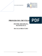 Matematicaprograma de Bacalaureat 2013