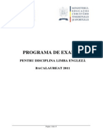 Programa Bac 2011  Limba Engleza