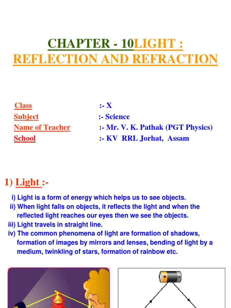 Light Reflection and Refraction Class 10 | PDF | Refraction ...