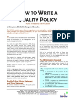 Writing a Quality Policy Statement