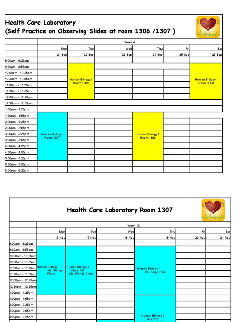 Laboratory Schedule 09-10 Semester 1 Consolidated | PDF | Cooking, Food ...