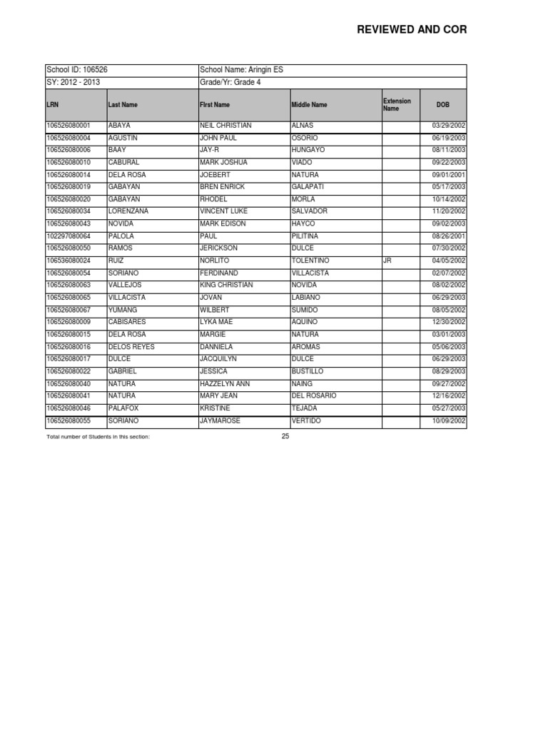 Student LRN Registration Details | PDF | Home & Garden